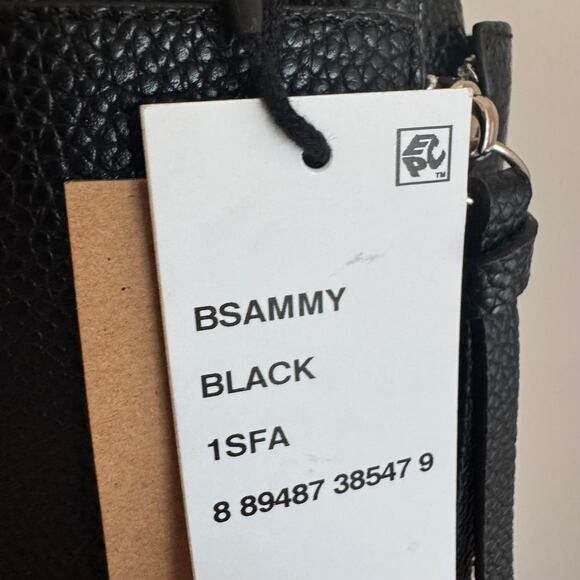 New Steve Madden BSammy Bucket Bag Black Studed Tassel Faux Leather - Picture 5 of 7